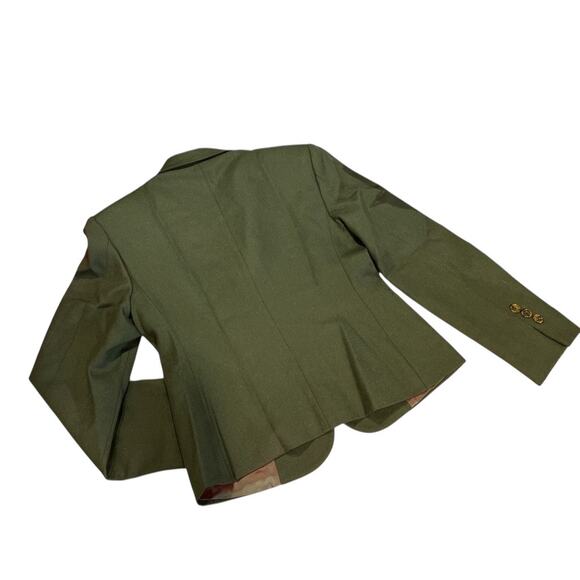 Vtg UCoB United Colors Of Benetton Italy 100% Wool 4 Button Blazer Size 38 Green - Picture 2 of 11